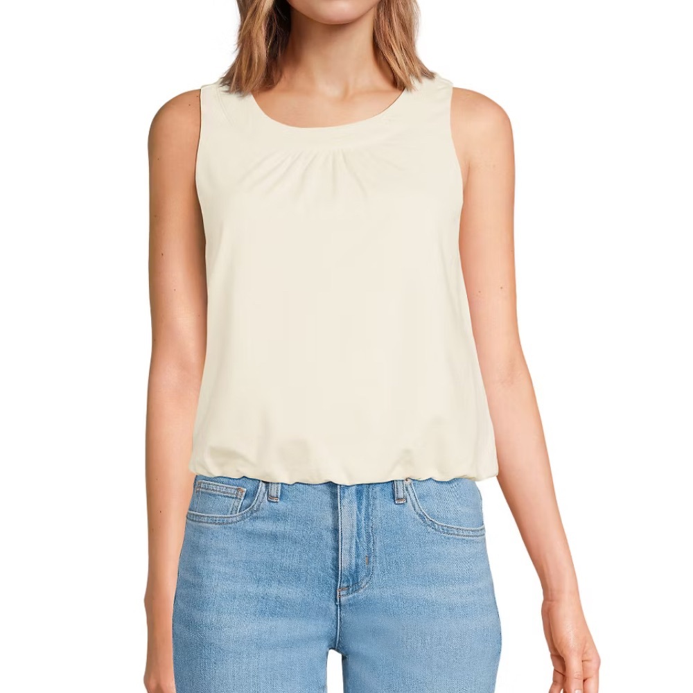 Lands' End Women's Lightweight Jersey Tank Top elastic bottom size XS NWT